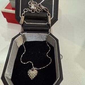 Brighton Silver Heart Necklace with Crystal Accents